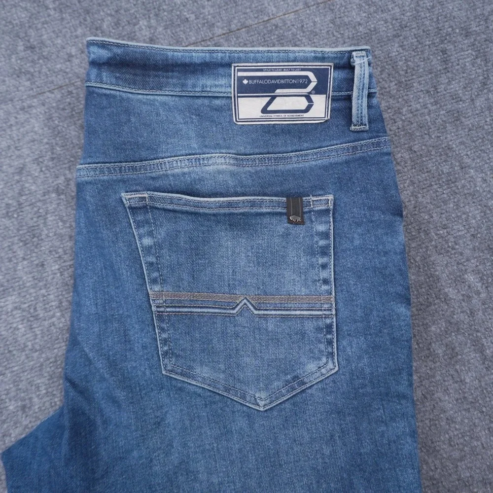 Buffalo David Bitton Ash-X Jeans Mens 38x30 Blue Basic Slim Stretch Denim